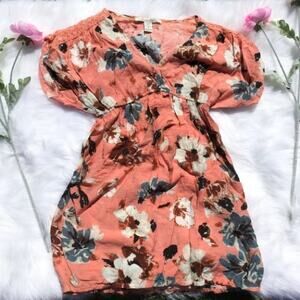 American Rag Pink Flower Print Dress Size Medium Summer Wedding Chic Girly